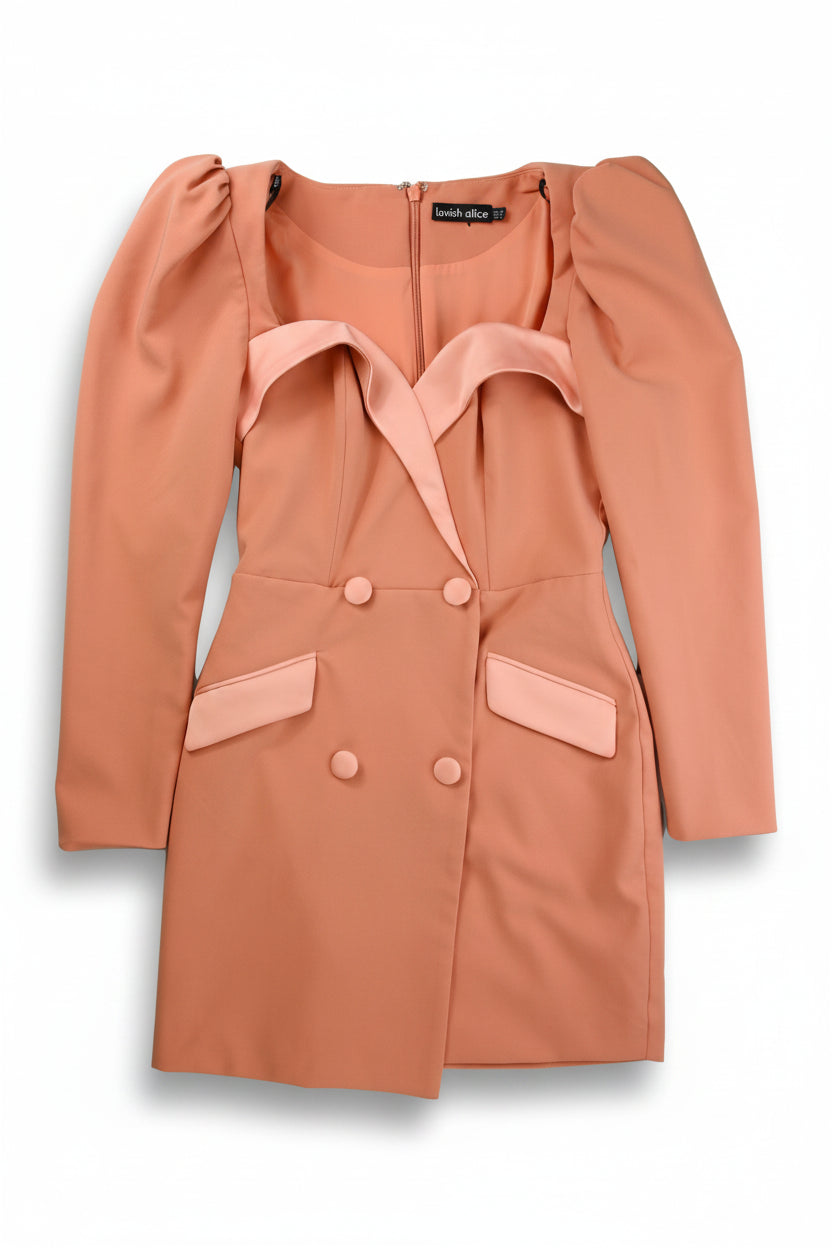 Lavish Alice Mini Dress Double-Breasted Orange