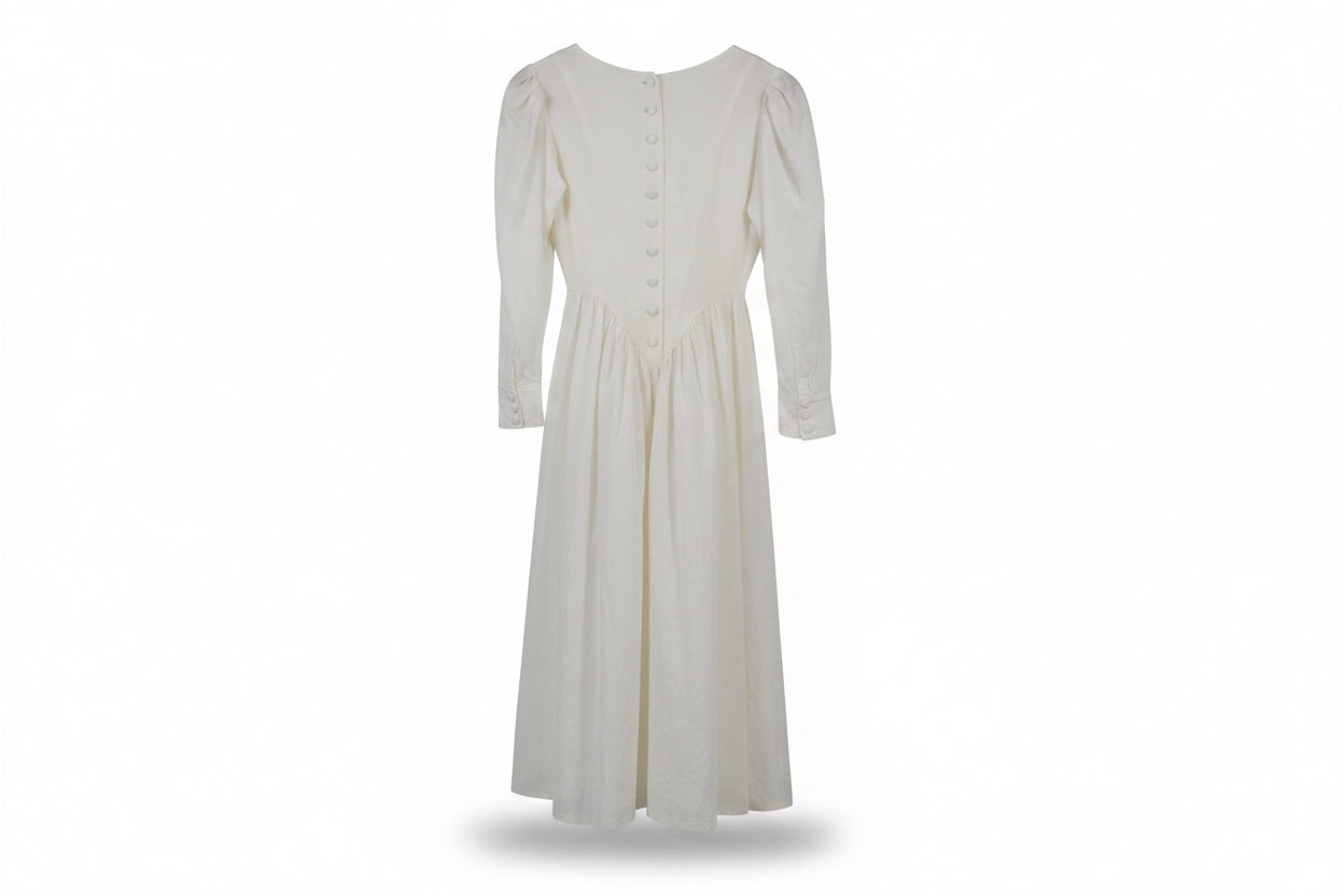 Maxi Dress Button-Front White Size 10