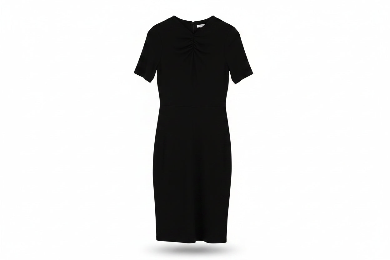 LK Bennett Black Ruched Maxi Dress Size 8