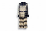 LK Bennett Navy Striped Maxi Shirt Dress