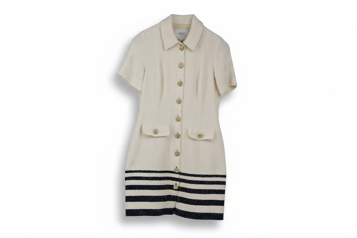 LK Bennett Beige Tailored Midi Shirt Dress Size 12
