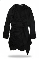 Lavish Alice Mini Dress Ruched Wrap Black Size 10