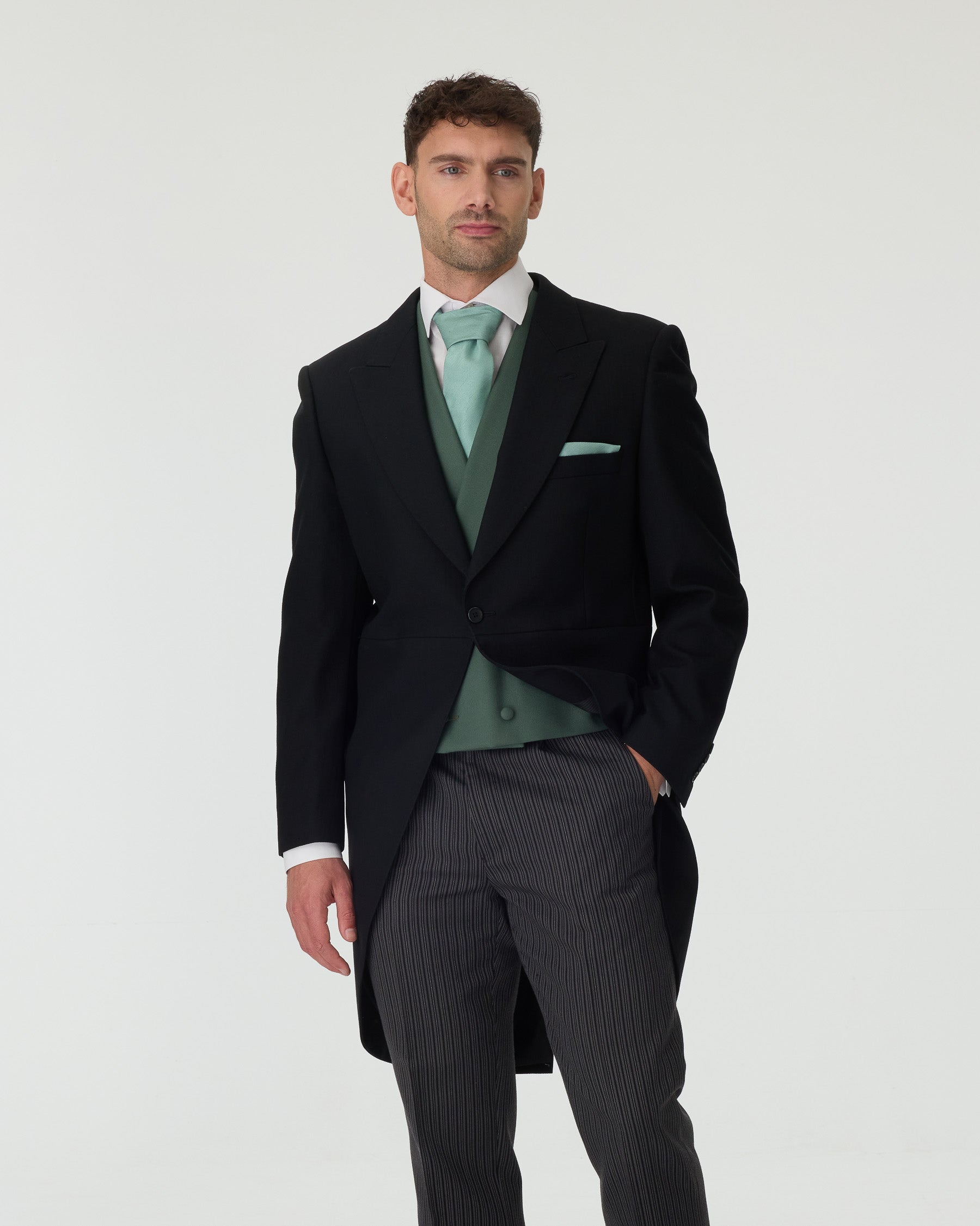 Black Tailcoat 3-Piece Suit with Waistcoat