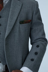 Light Grey Tweed Jacket & Copper Haze Kilt Hire Package