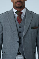 Light Grey Tweed Jacket & Copper Haze Kilt Hire Package