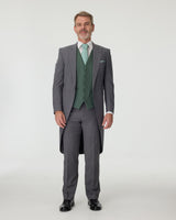 Grey Slim Fit 3-Piece Tailcoat Suit with Waistcoat