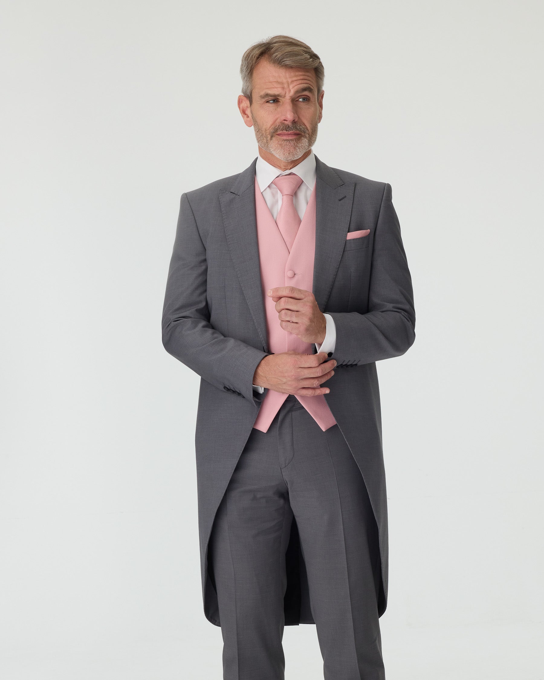 Grey Slim Fit 2-Piece Tailcoat Suit
