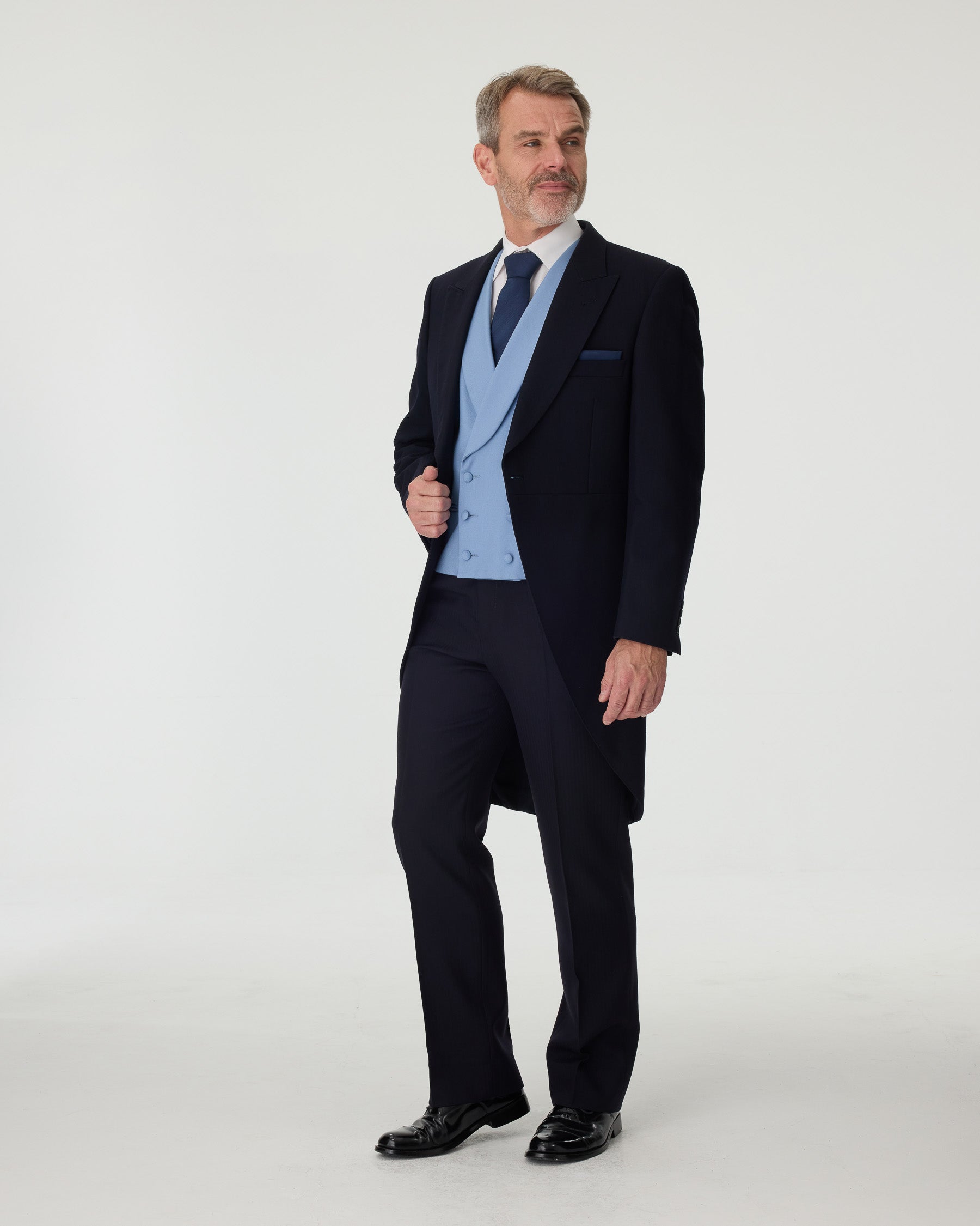 Navy Tailcoat 3-Piece Suit with Waistcoat