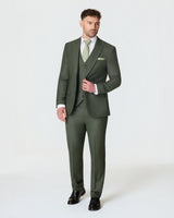 Green Slim Fit 3-Piece Suit with Waistcoat