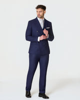 Navy Double Breasted Slim Fit 3-Piece Suit with Waistcoat