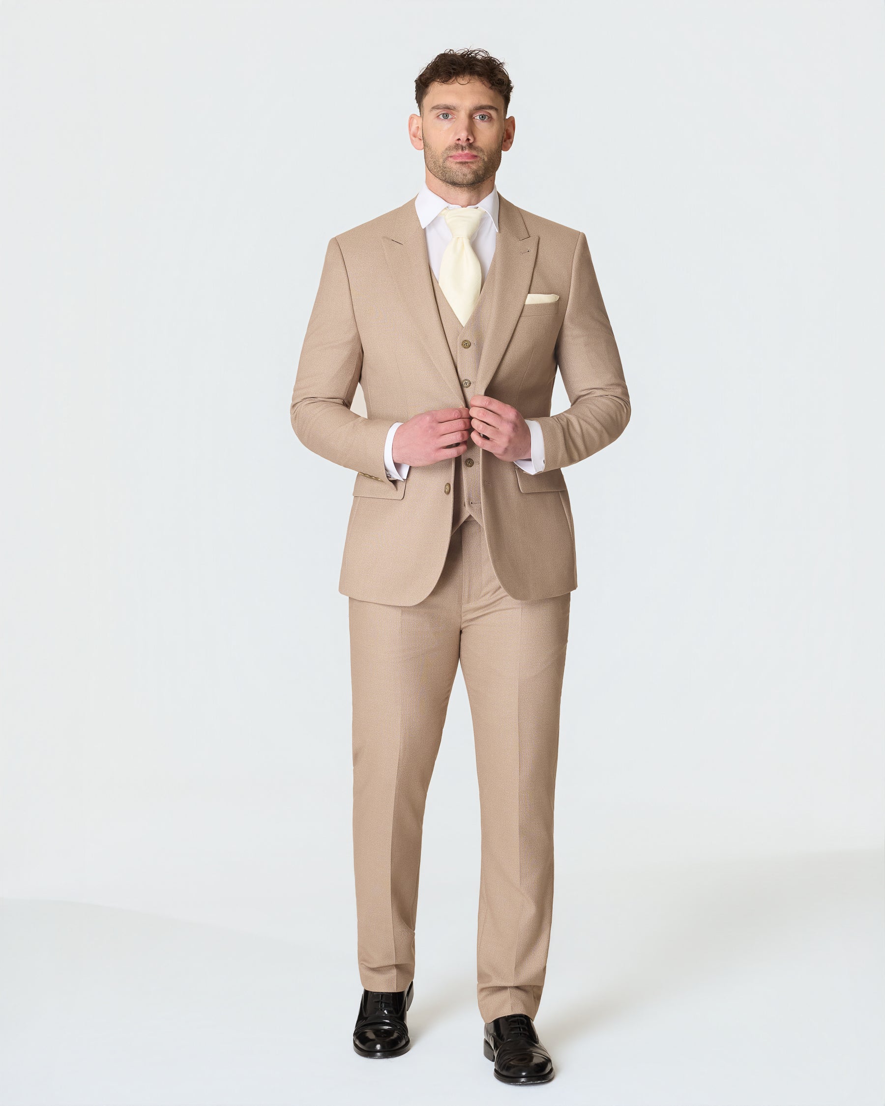 Stone Slim Fit 3-Piece Suit with Waistcoat