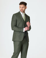Green Slim Fit 3-Piece Suit with Waistcoat