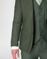 Green Slim Fit 3-Piece Suit with Waistcoat