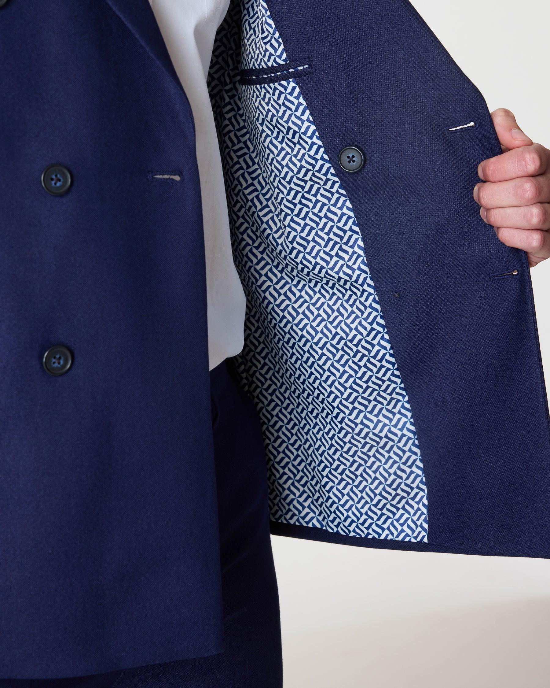 Navy Double Breasted Slim Fit 2-Piece Suit