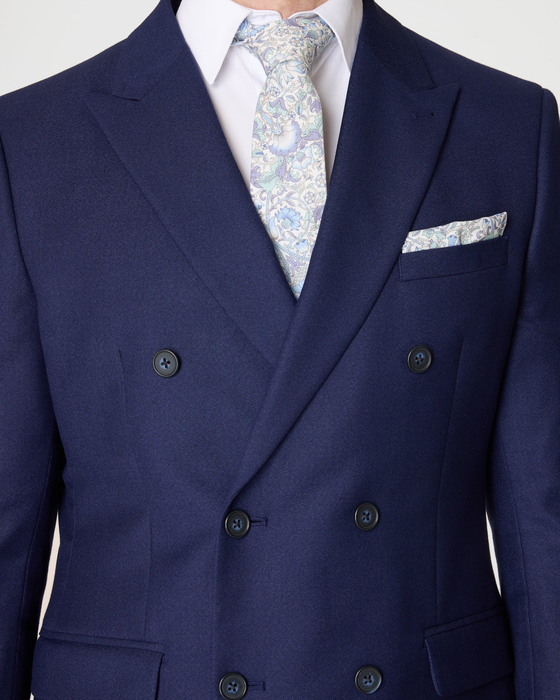 Navy Double Breasted Slim Fit 3-Piece Suit with Waistcoat