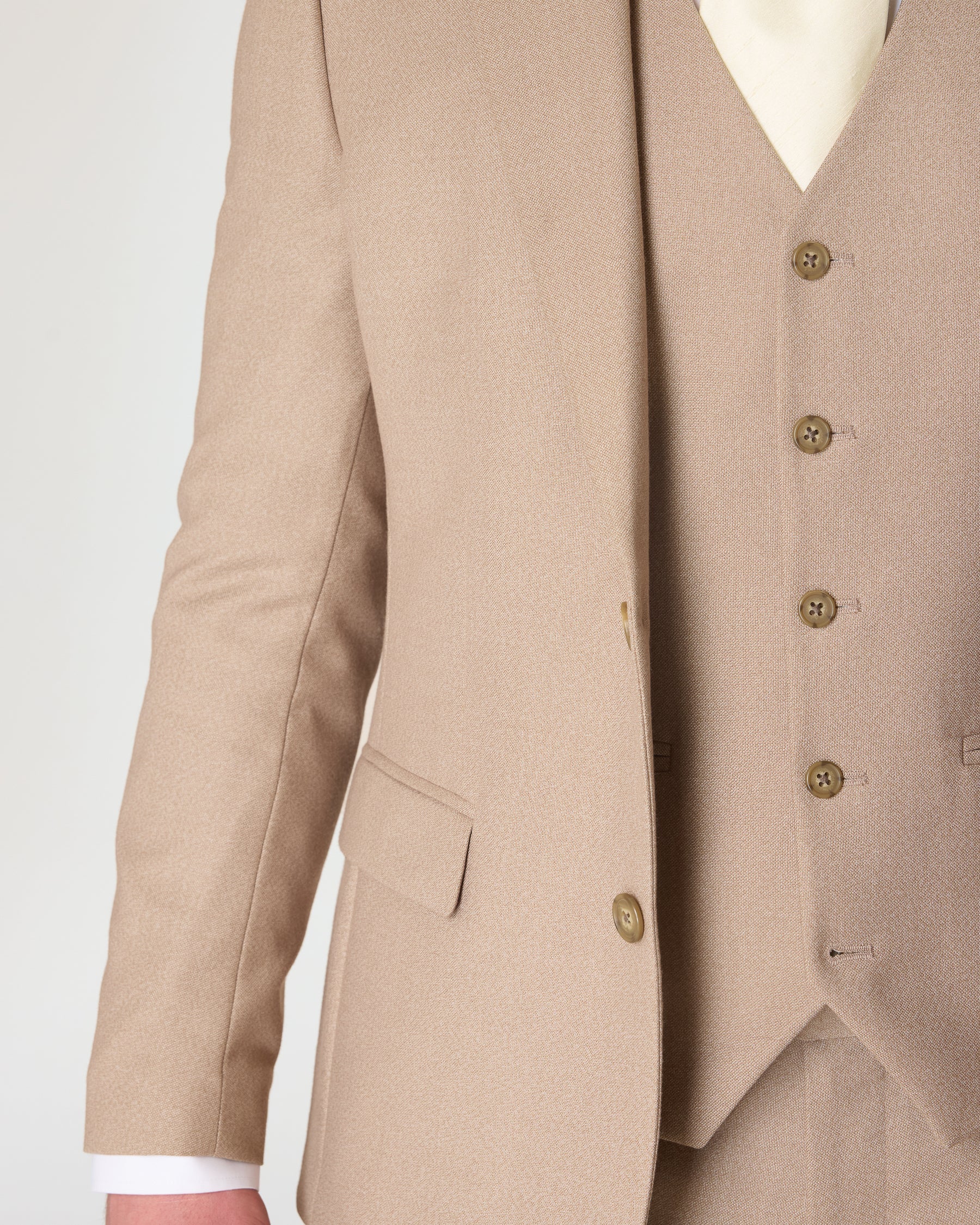 Stone Slim Fit 3-Piece Suit with Waistcoat