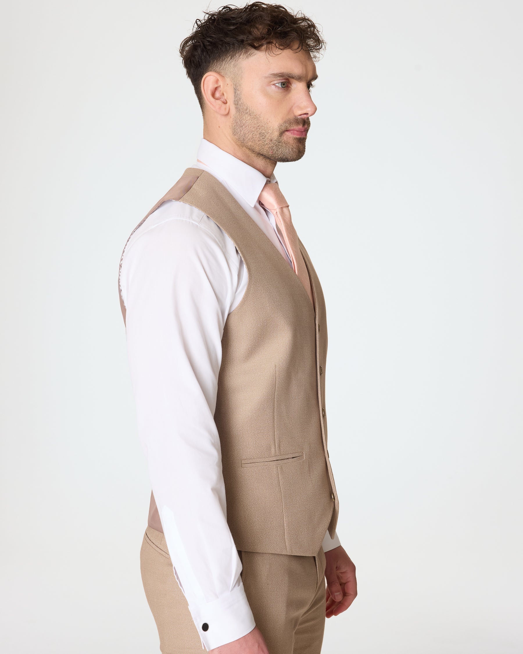 Stone Slim Fit 3-Piece Suit with Waistcoat