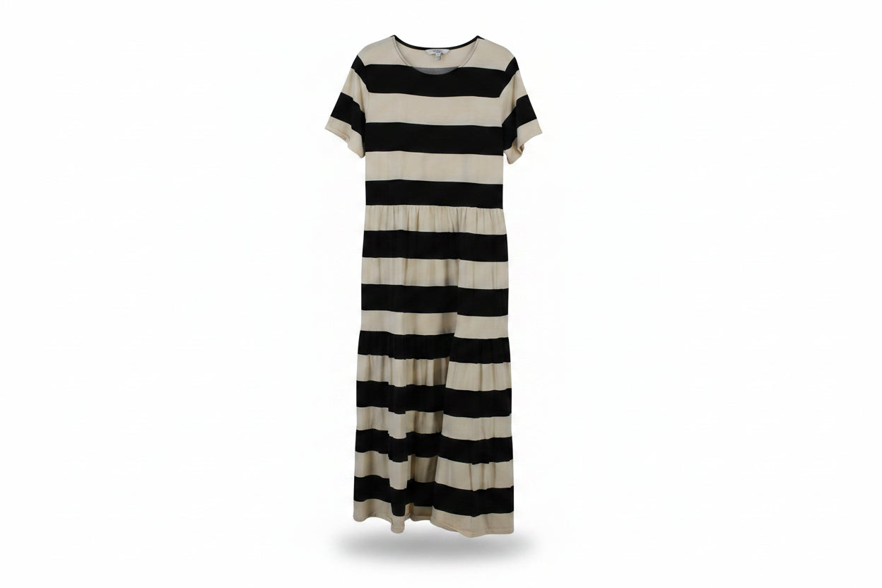 LK Bennett Black Striped Maxi Dress Size 16