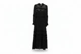 LK Bennett Black Sheer Tiered Maxi Dress