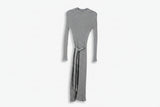 LK Bennett Grey Ribbed Maxi Dress Size XS