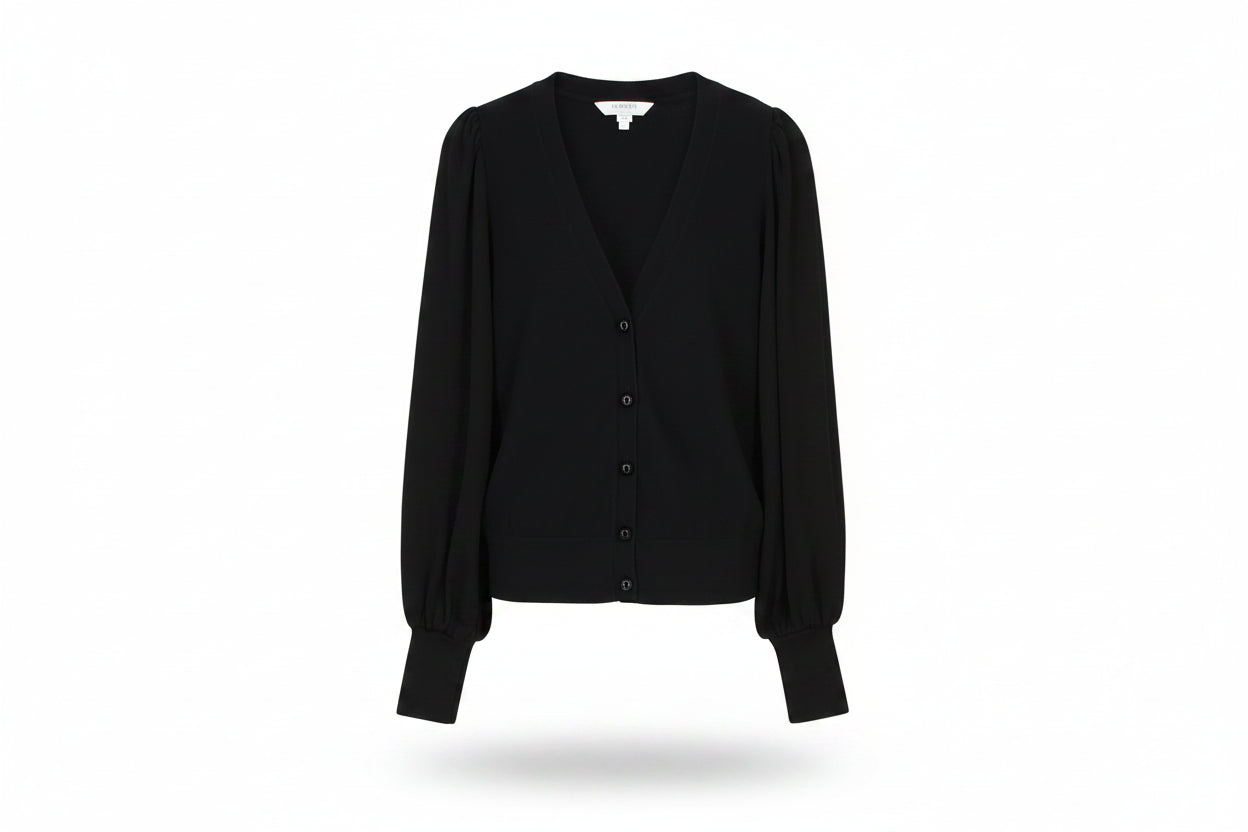 LK Bennett Black Button-Front Cardigan