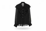 LK Bennett Black Ruffled Blouse