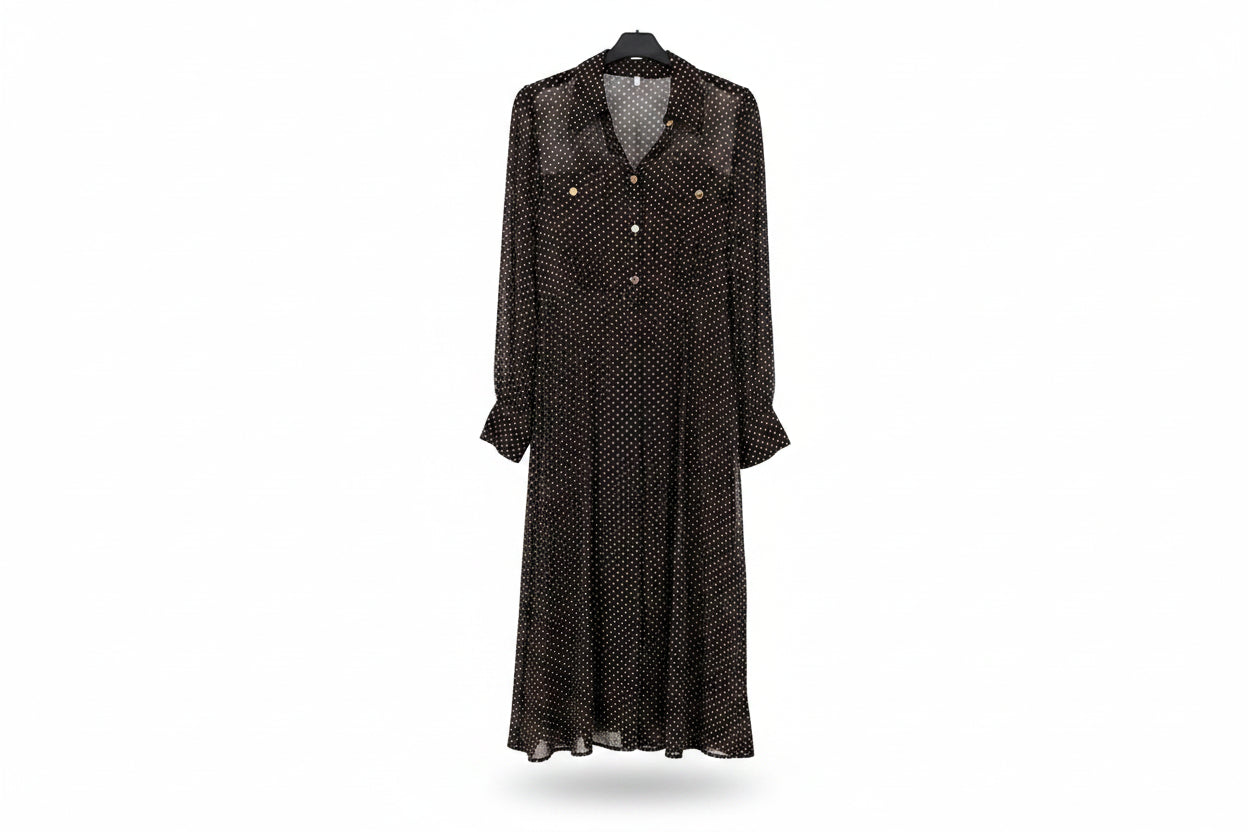 LK Bennett Brown Shirt-Style Maxi Dress