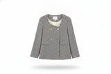 LK Bennett Black Houndstooth Tailored Double-breasted Blazer