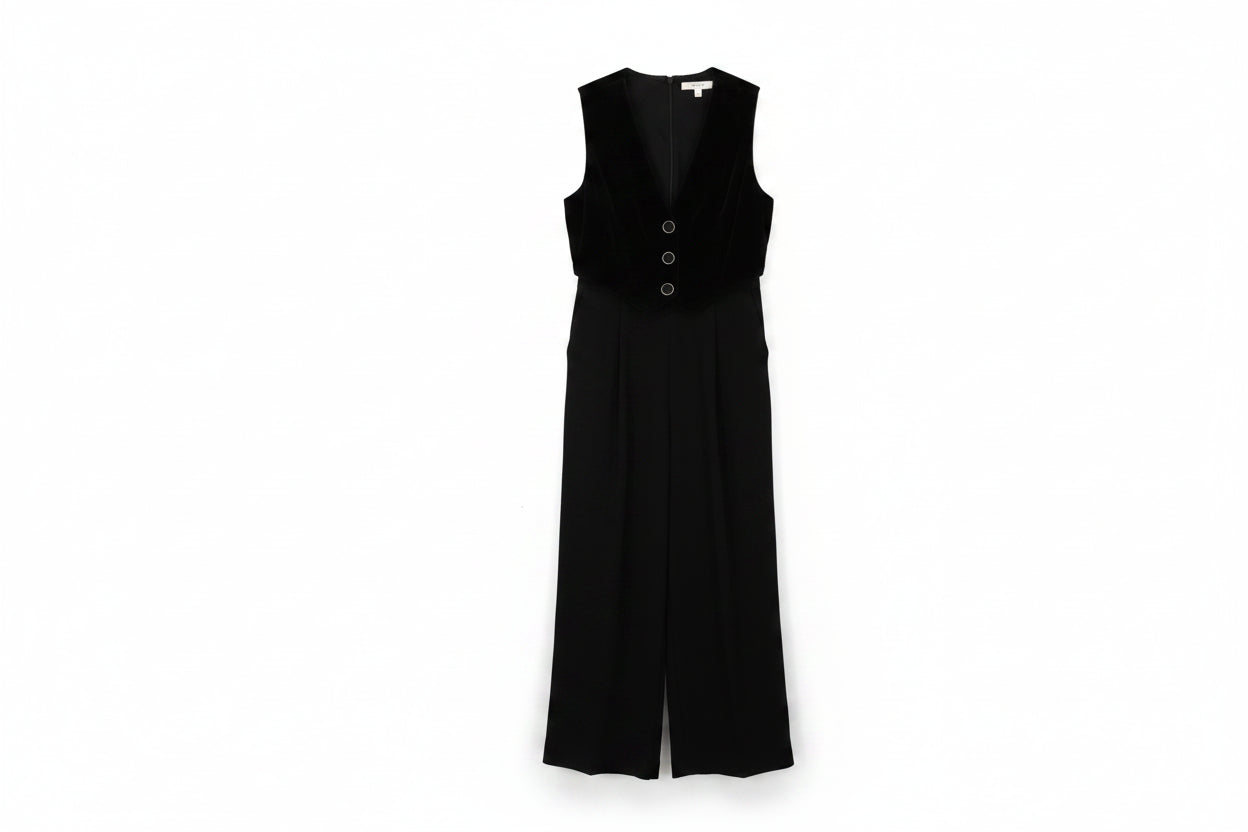 LK Bennett Black Tailored Long Jumpsuit