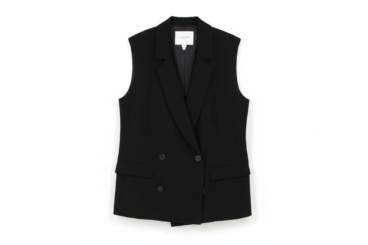 LK Bennett Black Tailored Longline Sleeveless Blazer Size 14