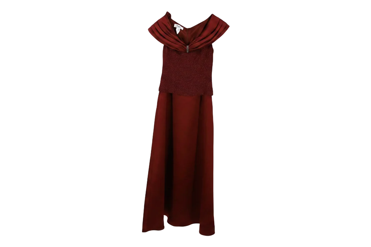 Patra Maxi Dress Draped Cowl Red Size 8