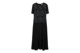 Brilliante by J.A. Maxi Dress Beaded Overlay Black Size L