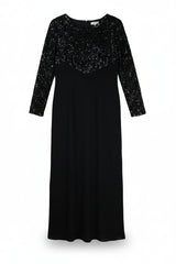 Niteline Maxi Dress Sequin Bodice Black Size 14