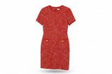 LK Bennett Red Tailored Midi Sheath Dress
