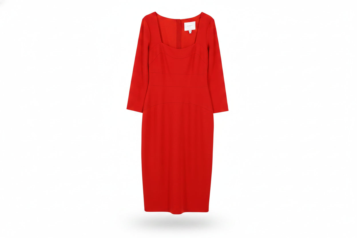 LK Bennett Red Tailored Maxi Dress