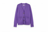 LK Bennett Purple Relaxed Button-Front Cardigan Size S