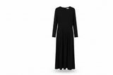 LK Bennett Black Pleated A-line Maxi Dress