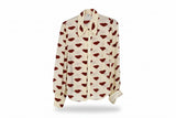 LK Bennett Beige Printed Button-Up Blouse