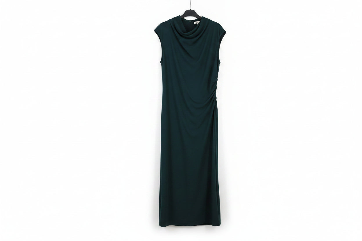 LK Bennett Green Draped Maxi Dress
