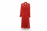LK Bennett Red Polka Dot Maxi Shirt Dress