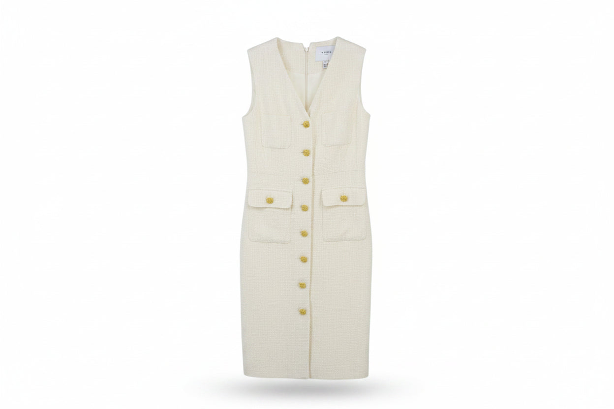 LK Bennett Beige Tailored Button-Front Maxi Dress