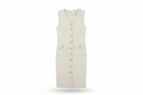 LK Bennett Beige Tailored Button-Front Maxi Dress