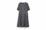 LK Bennett Navy Textured Maxi Dress