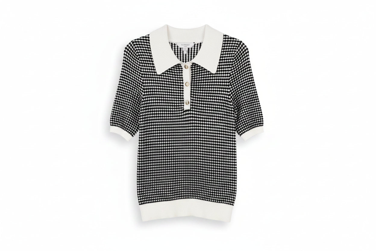 LK Bennett Black Collared Top Size S