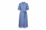 LK Bennett Blue Gingham Maxi Shirt Dress