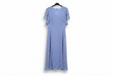 LK Bennett Blue Ruffled Maxi Gown