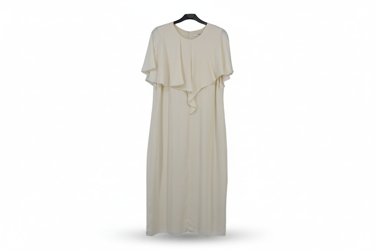 LK Bennett Beige Cape Overlay Maxi Gown Size 12