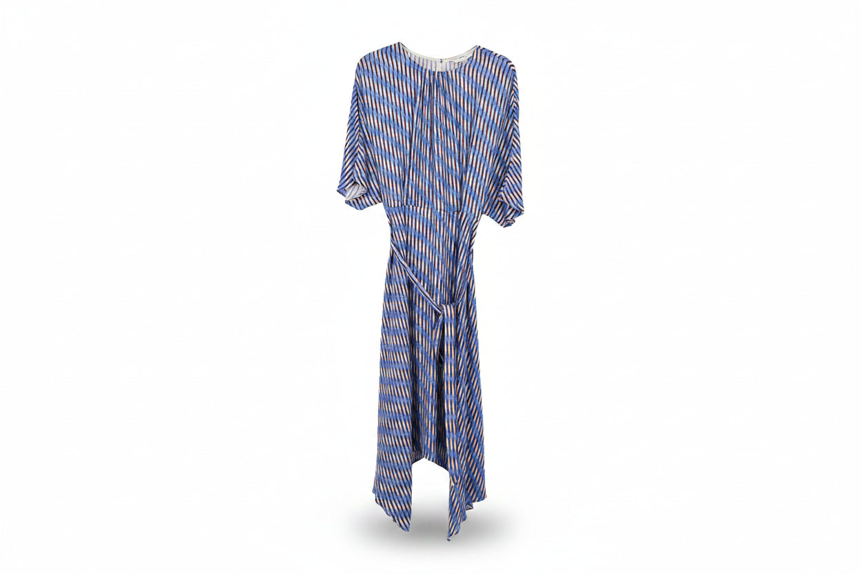 LK Bennett Blue Asymmetric Maxi Dress