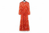 LK Bennett Orange Tiered Maxi Dress Size 16
