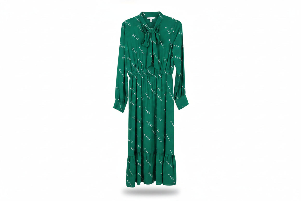 LK Bennett Green Maxi Shirt Dress Size 8